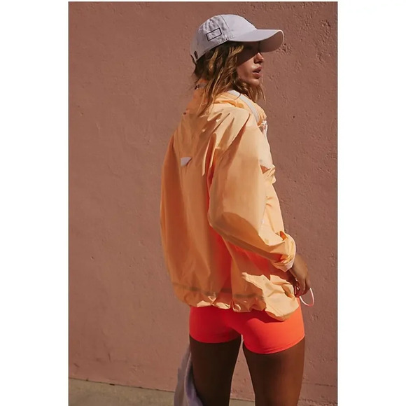 Free People Movement New Rain And Shine Jacket size Small Morning Sun Orange - Picture 2 of 12